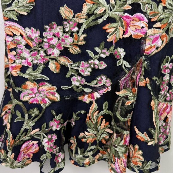 Adelyn Rae Navy Floral Embroidered Fit Flare Dress XL Sleeveless NWT Wedding - Picture 5 of 11